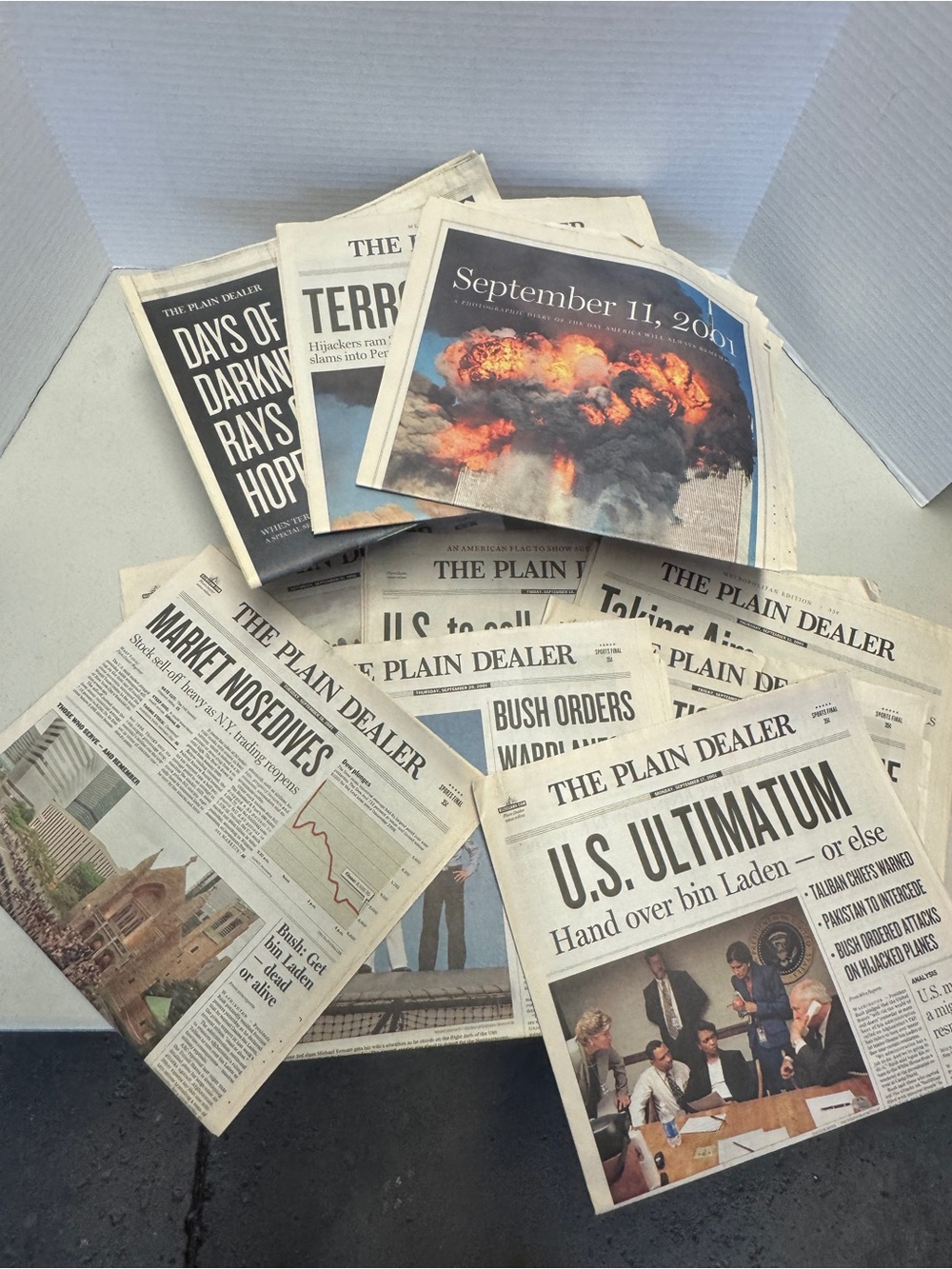 The Plain Dealer, Clev. OH, 11 issues surrounding the events of 9/11/01